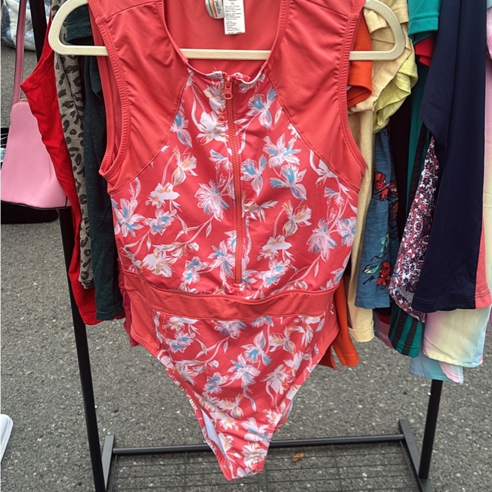 Floral Zip-Front Swimsuit